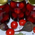 Recepten voor het inblikken van tomaten met bieten voor de winter