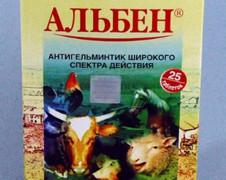 Composition and instructions for use of Albena for goats, dosage and analogs