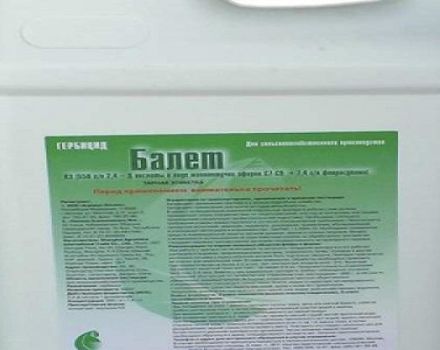 Pokyny pro použití herbicidu Balet, složení a forma uvolňování produktu