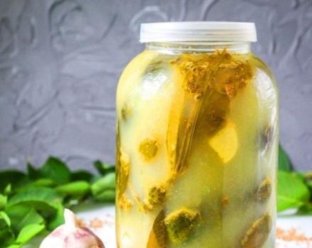 Een stapsgewijs recept voor ingelegde komkommers met mosterd voor de winter in potjes