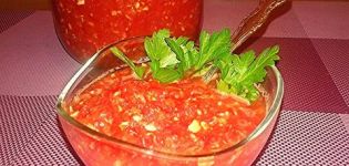 Rezepte für rohe Adschika aus Tomaten und Knoblauch ohne für den Winter zu kochen
