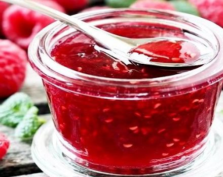 The recipe for making seedless raspberry jam for the winter