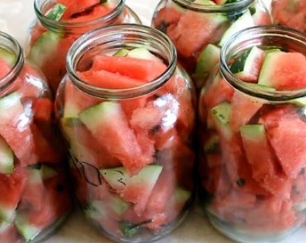 Recepten voor het inblikken van watermeloenen voor de winter zonder sterilisatie