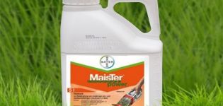 Instructions for the use of the herbicide Meister Power, composition and consumption rate