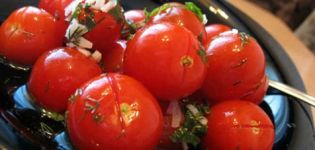Recepte viegli sālītiem ķiršu tomātiem ar ķiplokiem