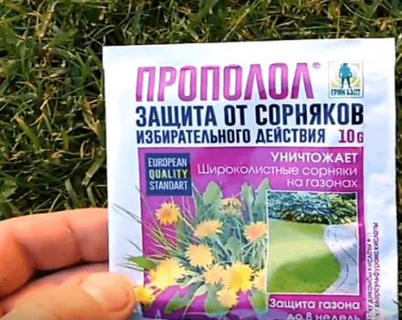 Istruzioni per l'uso contro le erbe infestanti dell'erbicida Propolol