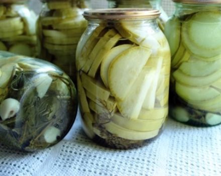 Instant recipe for pickled zucchini with honey and garlic for the winter