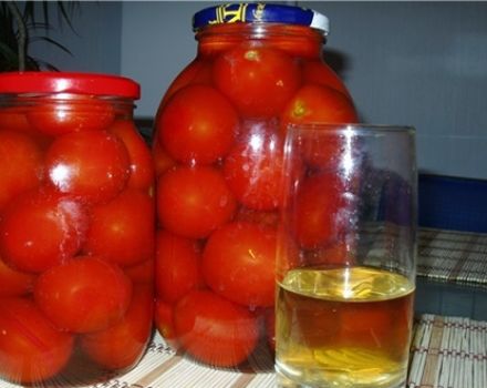 Opskrifter på tomater i æblejuice om vinteren, du slikker fingrene