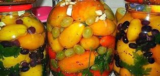 Läckra recept för konservering av tomater med druvor för vintern