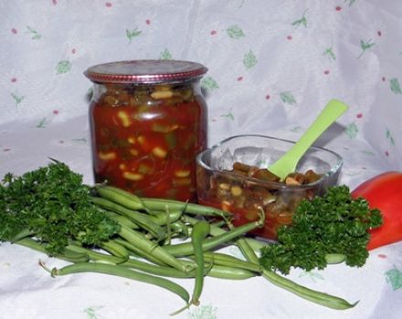 Recepten voor sperziebonen en asperges in tomatensaus voor de winter