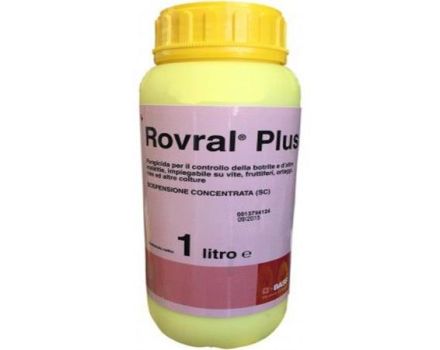 Instructies voor het gebruik van het fungicide Rovral, samenstelling en vorm van afgifte van het product