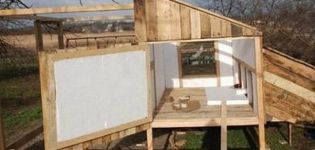 Making a mini-chicken coop for 5 chickens with your own hands, drawings and dimensions
