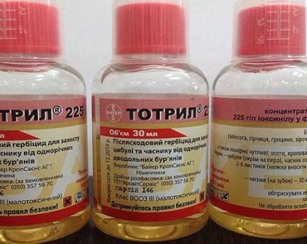 Instructions for use and description of the herbicide Totril