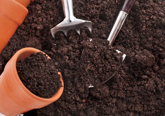 soil with working tools
