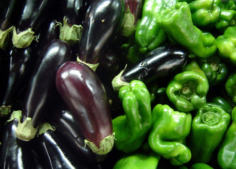 eggplant and pepper