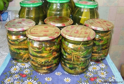 fried zucchini in a jar