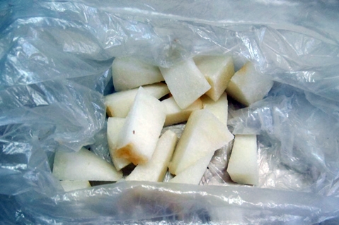 meló congelat en una bossa