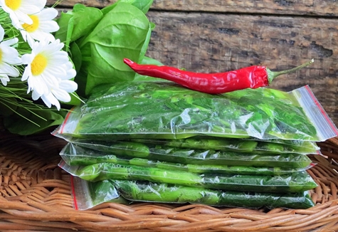 paghahanda ng spinach sa mga bag