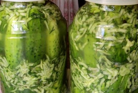 cucumbers in their own juice in a 2 liter jar