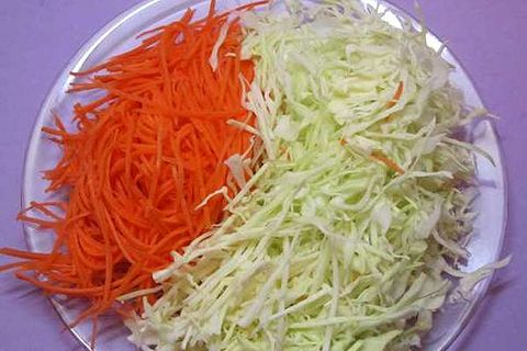 shredded vegetables