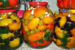 Leckere Rezepte zum Einmachen von Tomaten mit Trauben für den Winter
