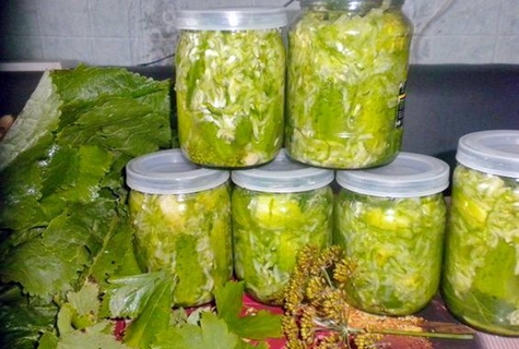 cucumbers in their own juice in jars