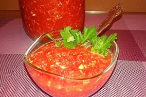 מתכונים לאדז'יקה גולמית עגבנייה ושום ללא בישול לחורף
