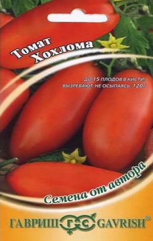 Descripción y características del tomate Khokhloma, su rendimiento.