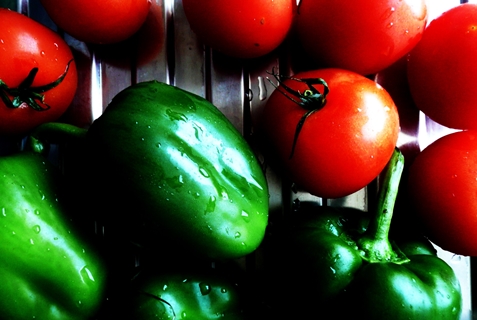 peppers and tomatoes