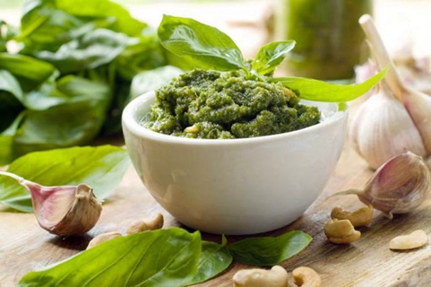 pesto in a bowl on the table