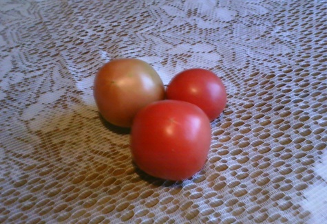 pomidorowe ziemniaki na stole