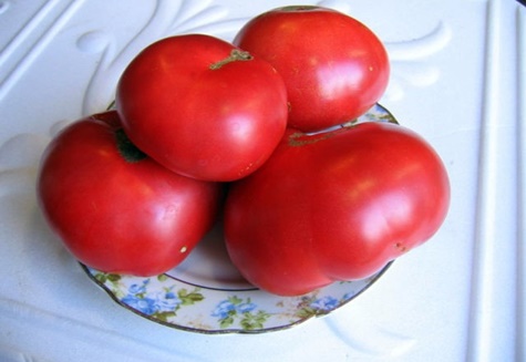 bir tabakta domates ahududu günbatımı