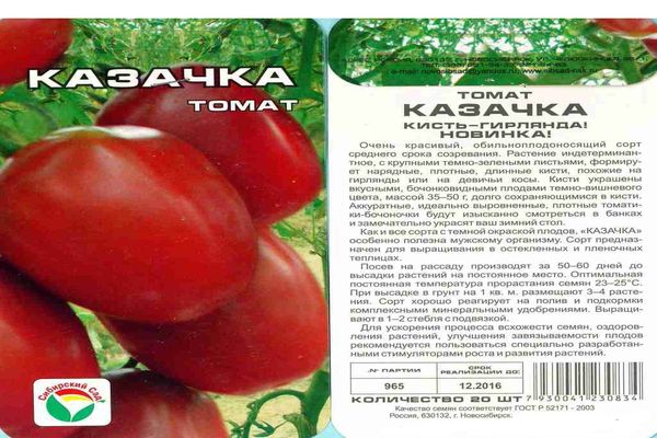 domates tohumları kazachka