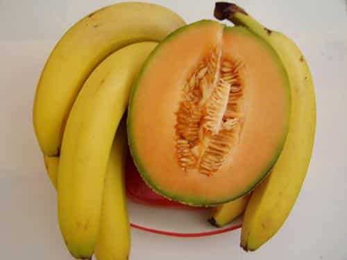 plátano y melón