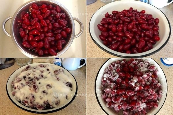 the process of cooking dogwood jam