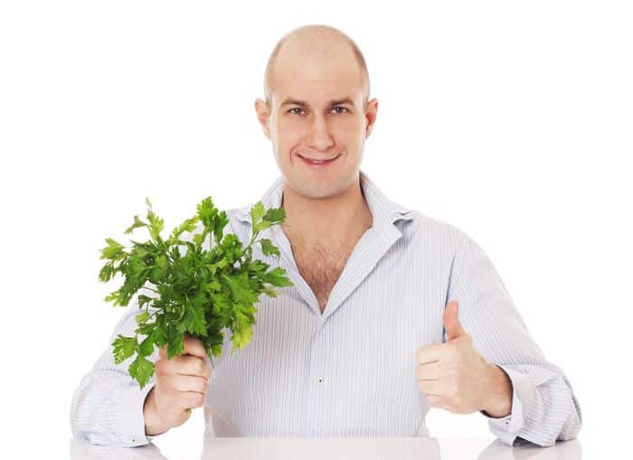 man and parsley