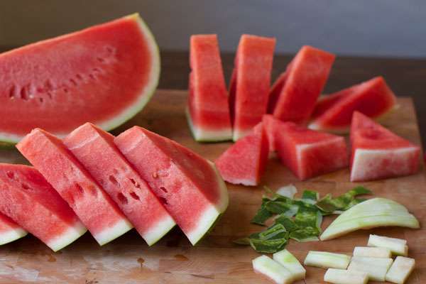 watermeloen en schil