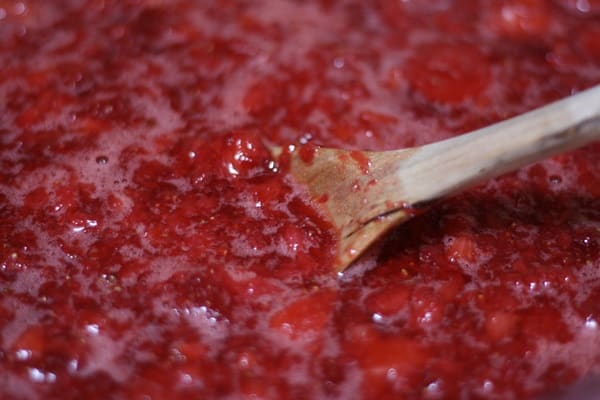 the process of cooking strawberries
