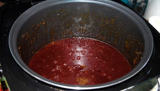 Marmelade in einem Slow Cooker