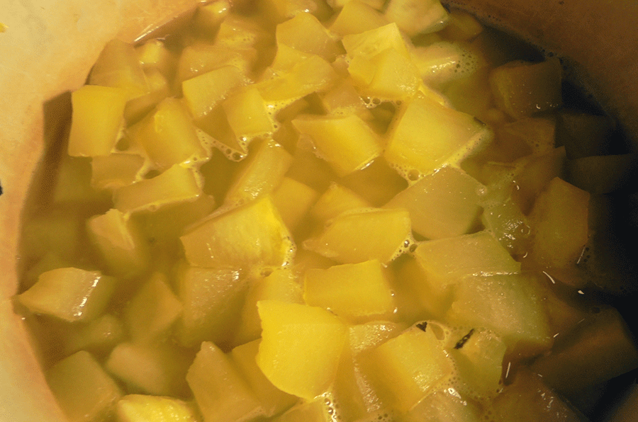 Zucchini wie Ananas