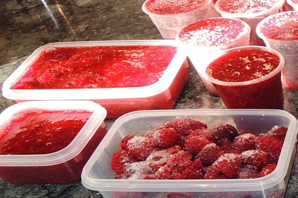 mga frozen na raspberry