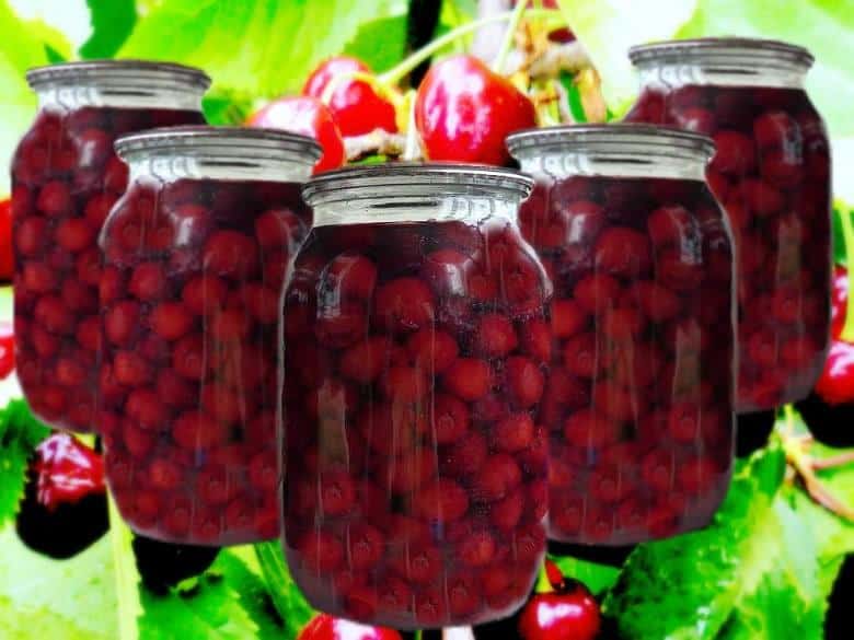 Cherry compote with seeds