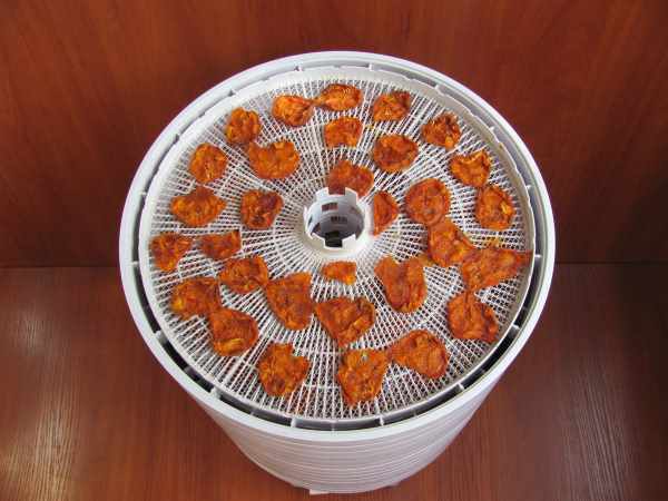 drying apricots on an electric grill
