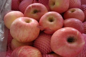 Beskrivelse og karakteristika for sorten og sorterne af Fuji-æbler, frugtning og dyrkning
