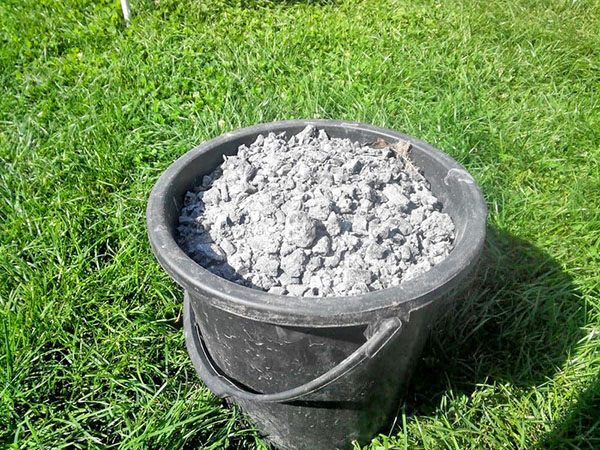 ash in a bucket