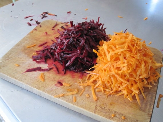 Beetroot and carrot snack