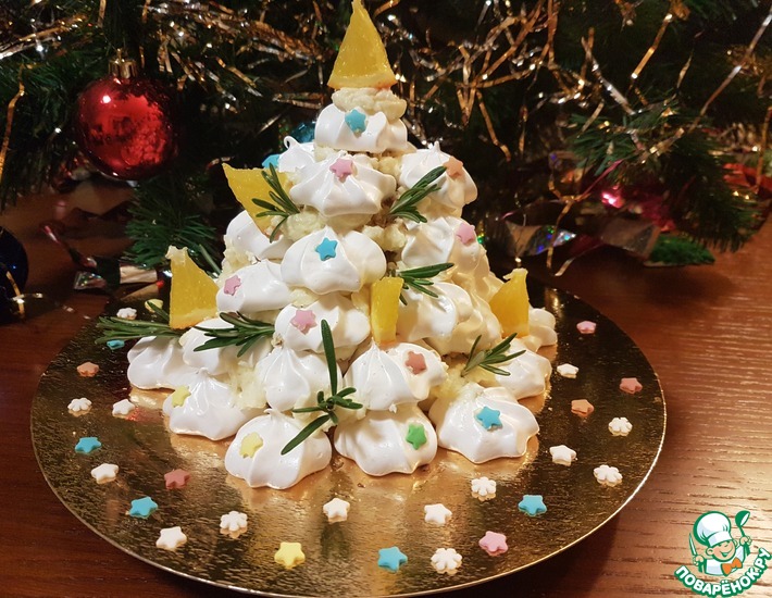 Pastel de árbol de Navidad de merengue