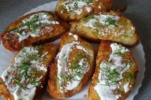 With potatoes and sour cream