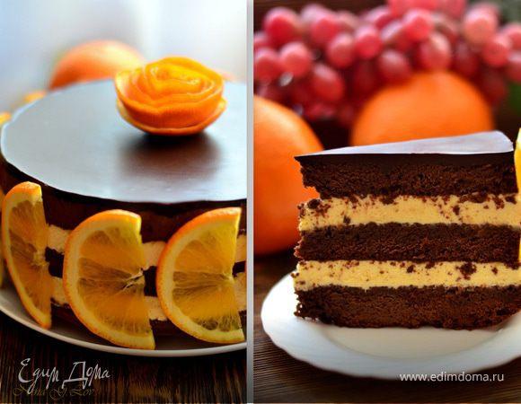 Gâteau crème au chocolat et à l'orange