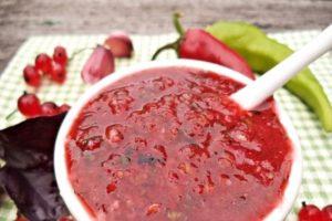 6 besten Rezepte für die Zubereitung von Adjika mit roten Johannisbeeren für den Winter